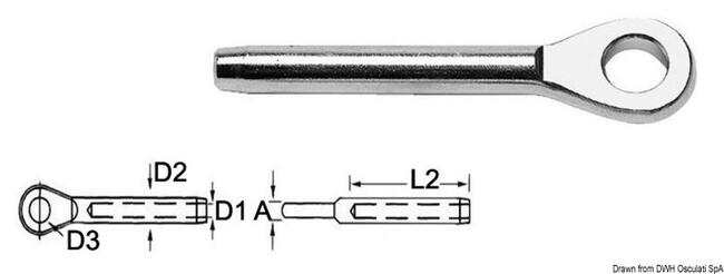 Terminale Inox Occhio ø 4 Mm