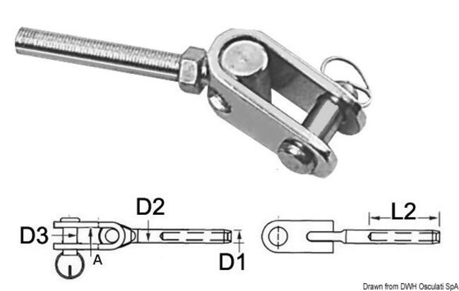 Termin. Inox Forc.snod. ø 3mm