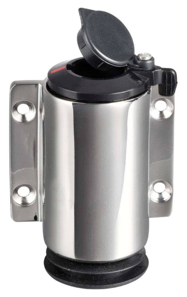 Basetta A Parete Inox Cappuccio Nero 3 Contatti