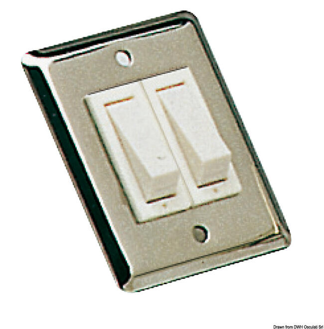 Interruttore Basculante Inox Doppio