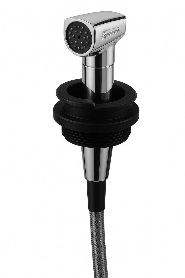 Doccia C/miscelatore Saturn Base Orizzontale Nera