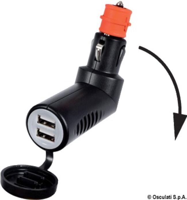 Adattatore Presa Corrente Snodato Con Doppia Usb