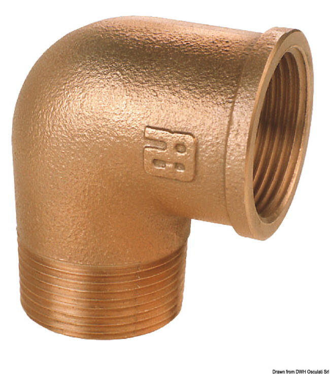 Gomito A 90° M-f In Bronzo 2"