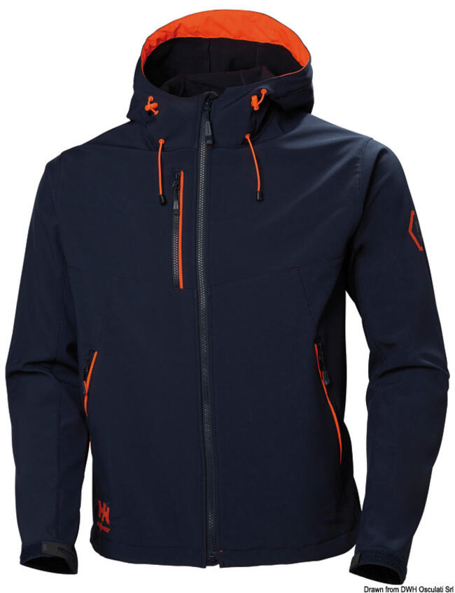 Hh Chelsea Evo Hooded Softshell Navy M