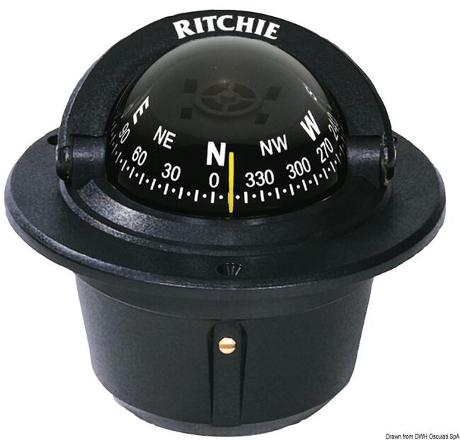 Bussola Ritchie Explorer 2"3/4 Incasso Nera/nera