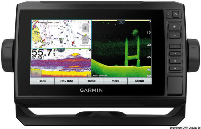 Charplotter Garmin Echomap Uhd 72cv Con Trasd 24gt