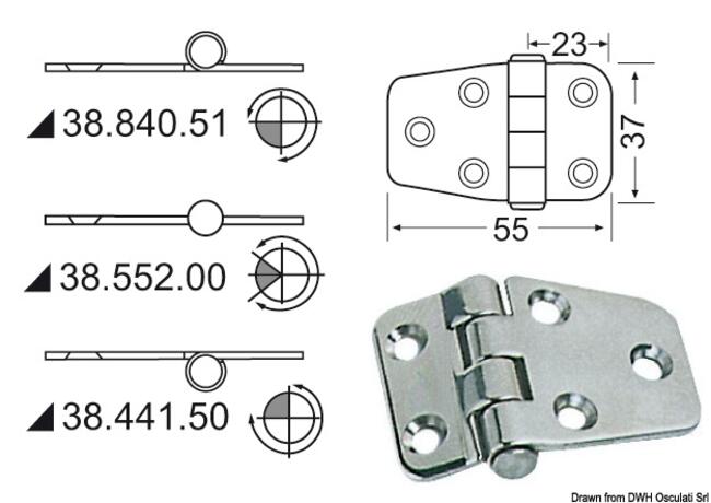 Cerniera Inox 55x37 Mm