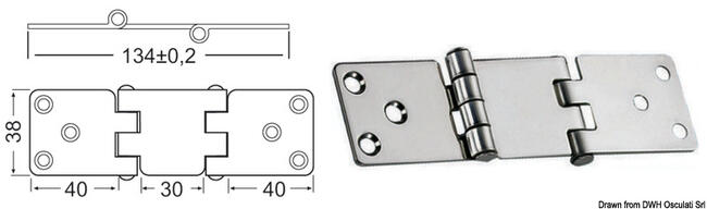 Cerniera Inox 134x38 Mm