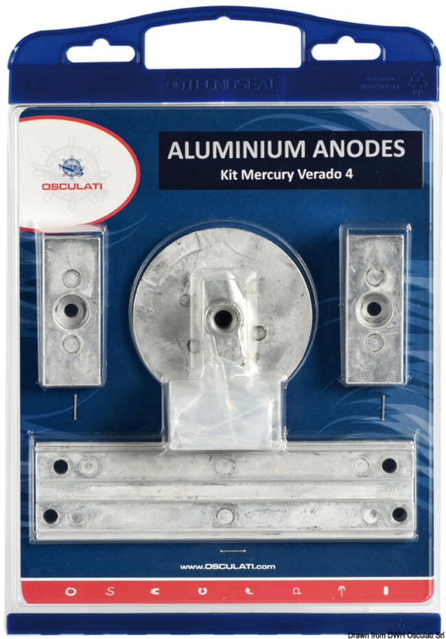 Kit Anodi 4 Pz Mercury Alluminio