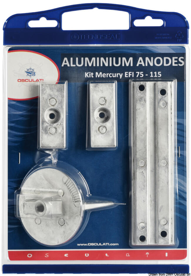 Kit Anodi Mercury Alluminio 75>115 Efi