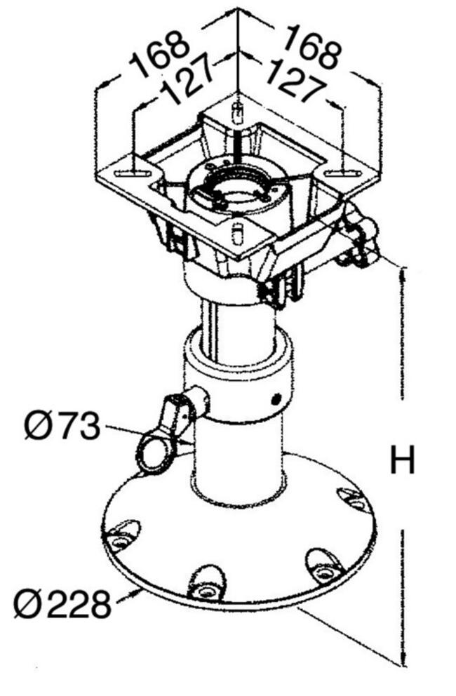 Base E Colonna + Supporto Sedile H. 340/470