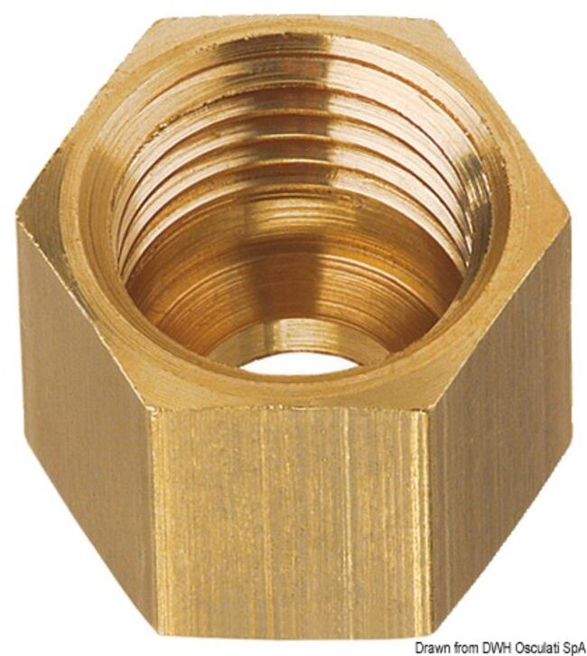 Dado In Ottone Tubo Rame Da 8 Mm (blister 3 Pz)