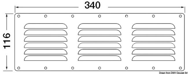 Griglia Areazione Inox 116 X 340 Mm