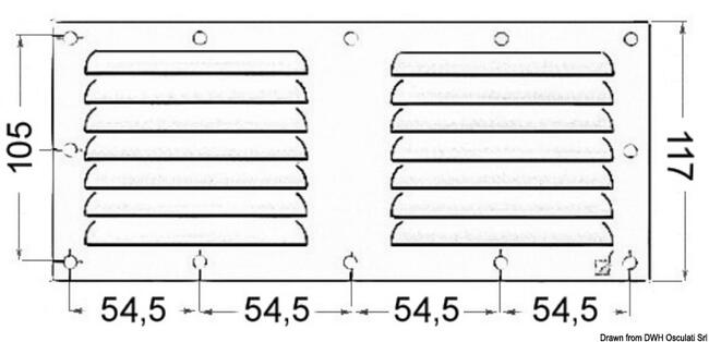 Griglia Areazione Inox 128 X 232 Mm