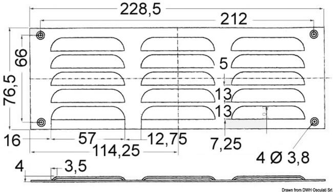 Griglia Areazione 76 X 229 Mm + Antizanzare