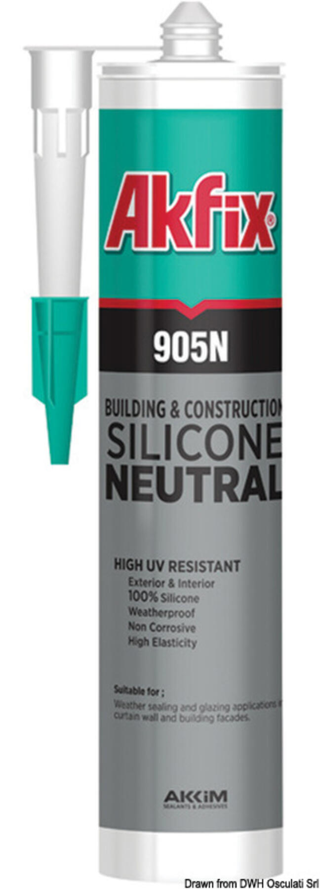 Silicone Marino Akfix 905n Nero 310 Ml