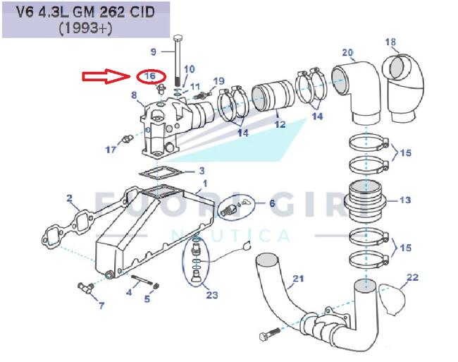 Tappo Compatibile Per Volvo Penta V6 4.3-v8 5.0/5.7 L Gm 305 & Gm 350-5.0/5.8l & Fi/fsi Ford 302/351-v8 7.4/8.2 Gm 454/502  Recmar