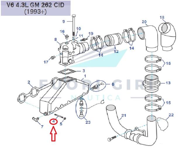 Vite Compatibile Per Volvo Penta V6 4.3 Recmar