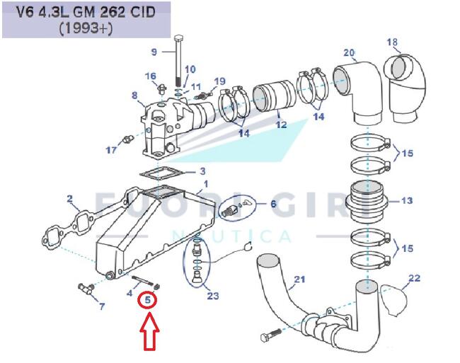 Dado Compatibile Per Volvo Penta V6 4.3 V-v8 5.0/5.7 L Gm 305 & Gm 350-5.0/5.8l & Fi/fsi Ford 302/351 Recmar