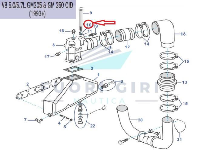 Rondella Compatibile Per Volvo Penta V6 4.3 V8 5.0/5.7 L Gm 305 & Gm 350-5.0/5.8l & Fi/fsi Ford 302/351-v8 7.4/8.2 Gm 454/502 Recmar