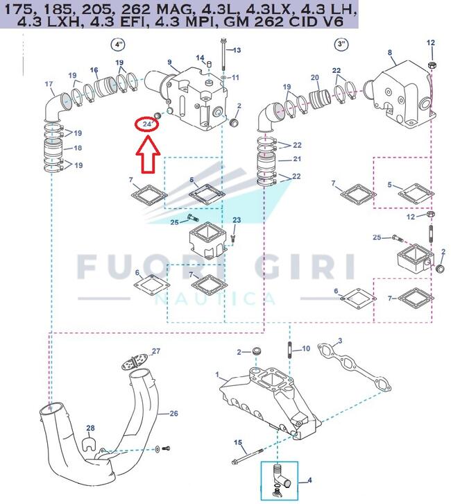 Tappo Compatibile Per Mercruiser 175, 185, 205, 262 Mag, 4.3l, 4.3lx, 4.3 Lh,4.3 Lxh, 4.3 Efi, 4.3 Mpi, Gm 262 Cid V6 Recmar