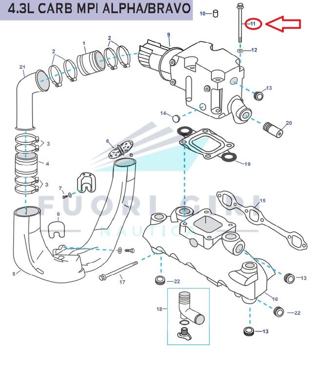 Vite Compatibile Per Mercruiser 175, 185, 205, 262 Mag, 4.3l, 4.3lx, 4.3 Lh,4.3 Lxh, 4.3 Efi, 4.3 Mpi, Gm 262 Cid V6-4.3l Carb Mpi Alpha/bravo Recmar