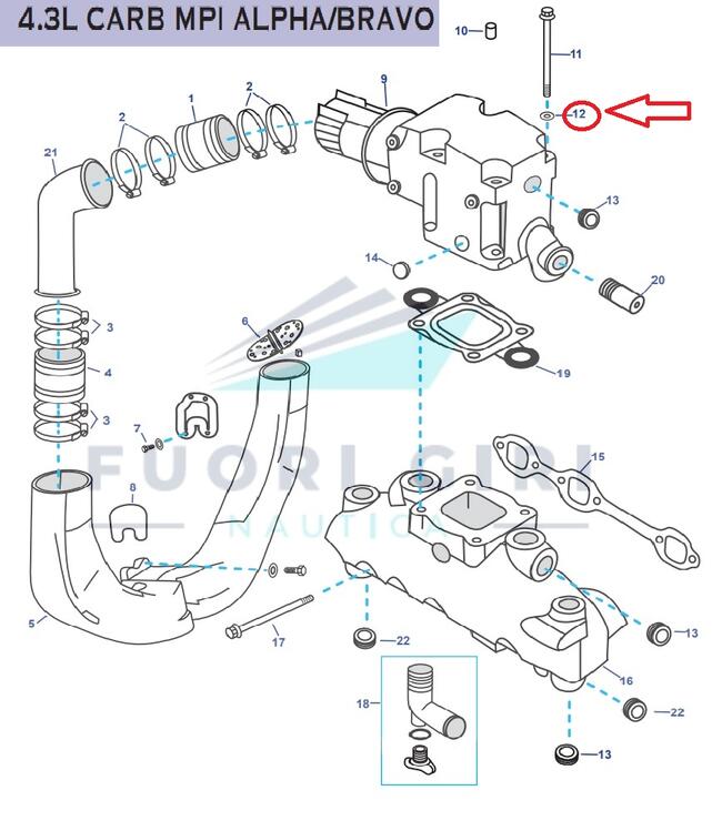 Rondella Compatibile Per Mercruiser 165, 170, 180, 190, 470, 485, 488 3.7l & 3.7lx Mcm 224 Cid 4 Cyl (1980-89)-175, 185, 205, 262 Mag, 4.3l, 4.3lx, 4.3 Lh,4.3 Lxh, 4.3 Efi, 4.3 Mpi, Gm 262 Cid V6-4.3l Carb Mpi Alpha/bravo Recmar