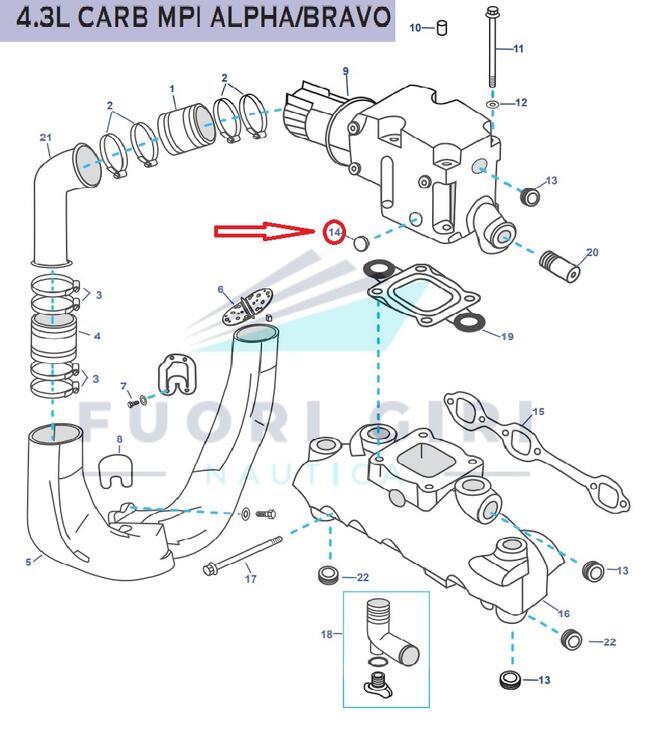 Tappo Compatibile Per Mercruiser 4.3l Carb Mpi Alpha/bravo Recmar