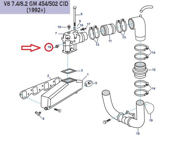 Tappo Compatibile Per Volvo Penta V6 4.3-v8 5.0/5.7 L Gm 305 & Gm 350-5.0/5.8l & Fi/fsi Ford 302/351-v8 7.4/8.2 Gm 454/502 Recmar