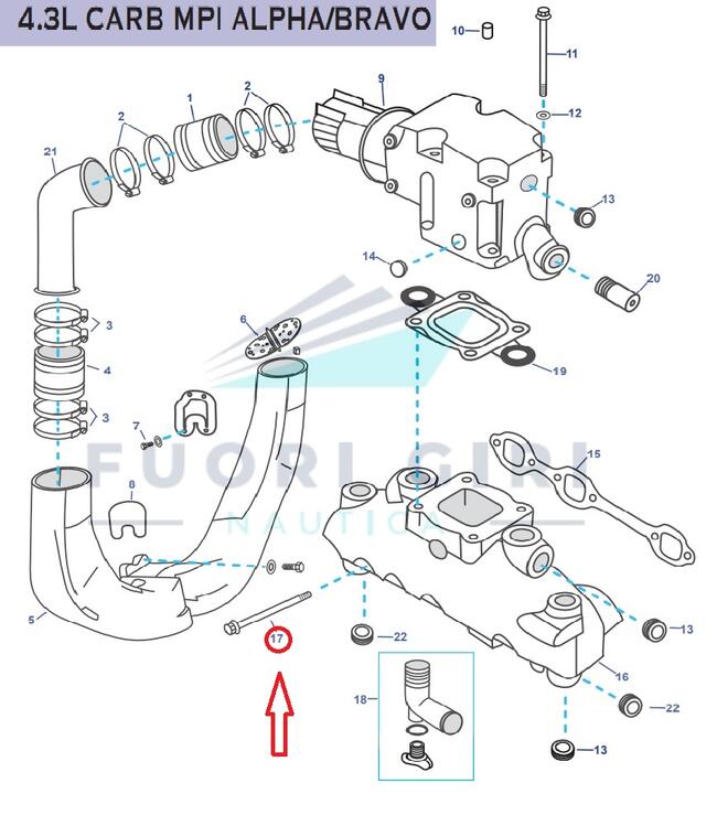 Vite Compatibile Per Mercruiser 175, 185, 205, 262 Mag, 4.3l, 4.3lx, 4.3 Lh,4.3 Lxh, 4.3 Efi, 4.3 Mpi, Gm 262 Cid V6-4.3l Carb Mpi Alpha/bravo Recmar