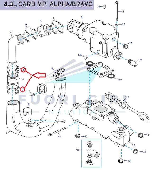 Fascetta Inox 90-110 (10) Compatibile Per Mercruiser 175, 185, 205, 262 Mag, 4.3l, 4.3lx, 4.3 Lh,4.3 Lxh, 4.3 Efi, 4.3 Mpi, Gm 262 Cid V6-4.3l Carb Mpi Alpha/bravo Recmar