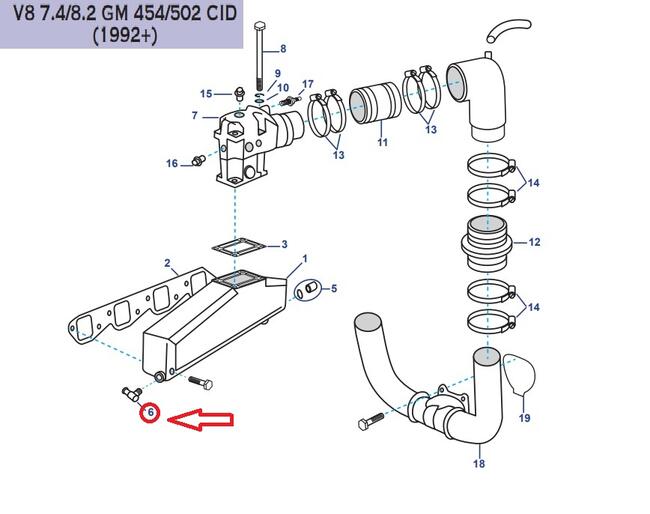 Raccordo Gomito Compatibile Per Volvo Penta V6 4.3-v8 5.0/5.7 L Gm 305 & Gm 350-v8 7.4/8.2 Gm 454/502 Recmar