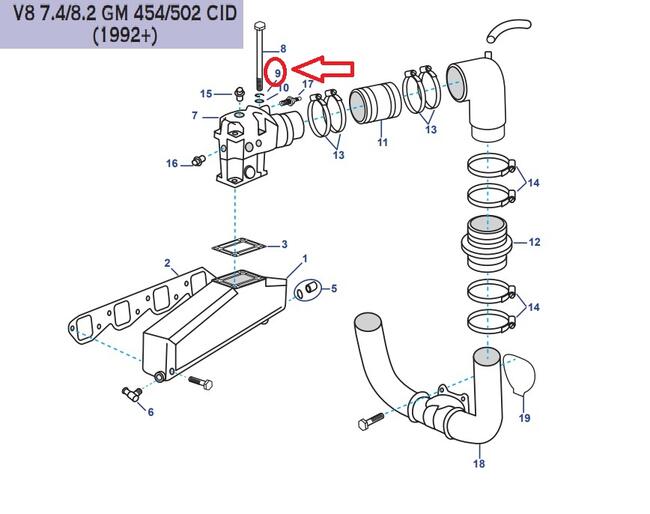 Rondella Compatibile Per Volvo Penta V6 4.3 V8 5.0/5.7 L Gm 305 & Gm 350-5.0/5.8l & Fi/fsi Ford 302/351-v8 7.4/8.2 Gm 454/502 Recmar