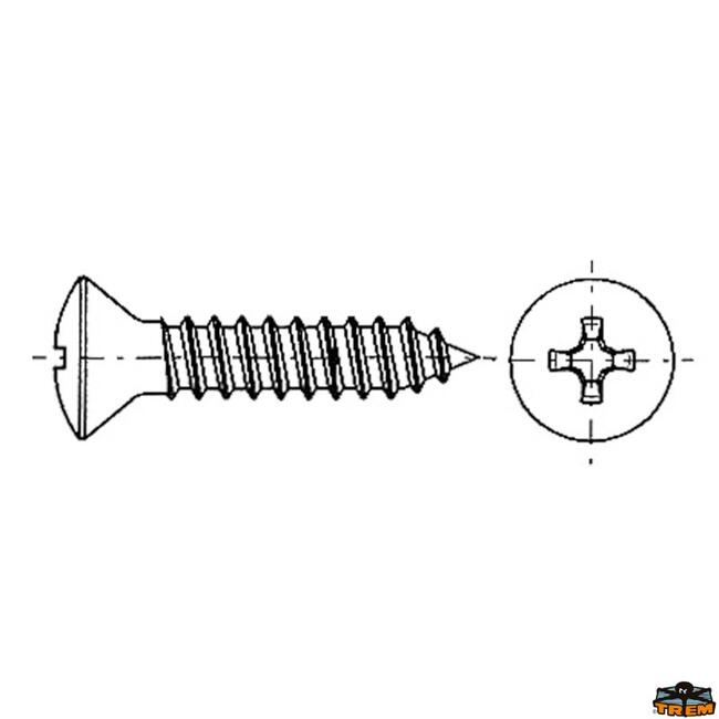 Vite Autofilettante Inox Testa Svasata Calotta A Croce Diametro 29 Mm Lunghezza 13 Mm