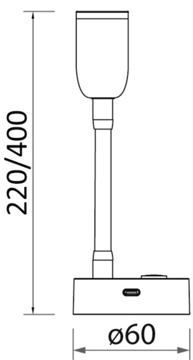 Faretto Led Snodato Nero 240 Mm