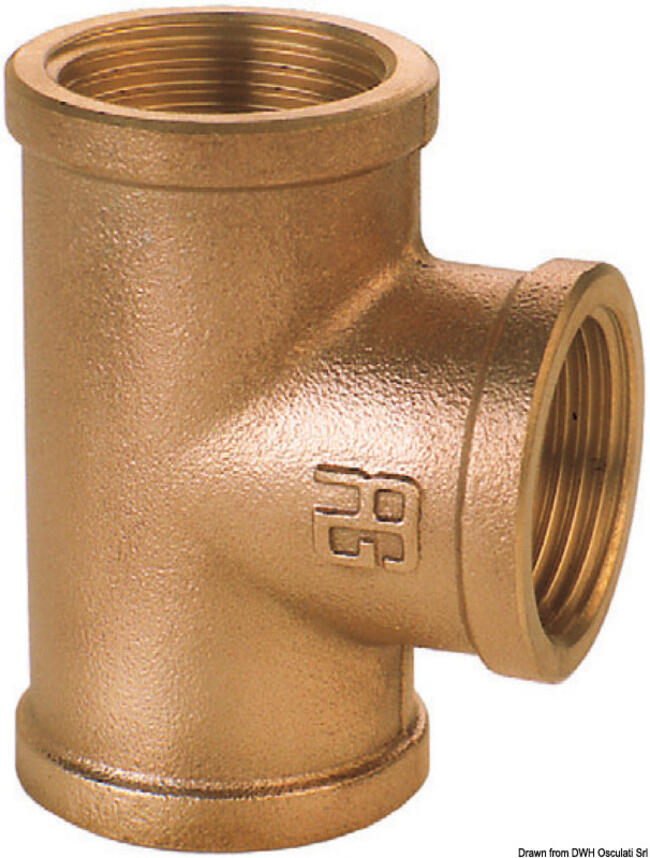 Raccordo A T In Bronzo F-f-f Da 3"