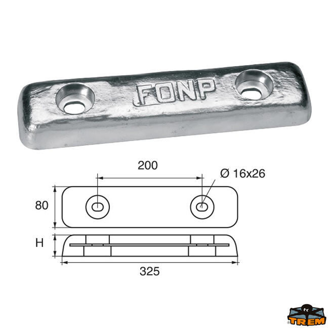 Anodo Carene E Specchi Di Poppa Articolo Polipodio Zx010b