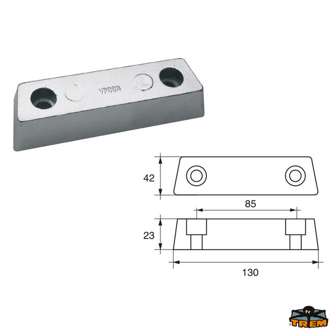 Anodo Per Motori Volvo-penta Articolo Polipodio Vp008