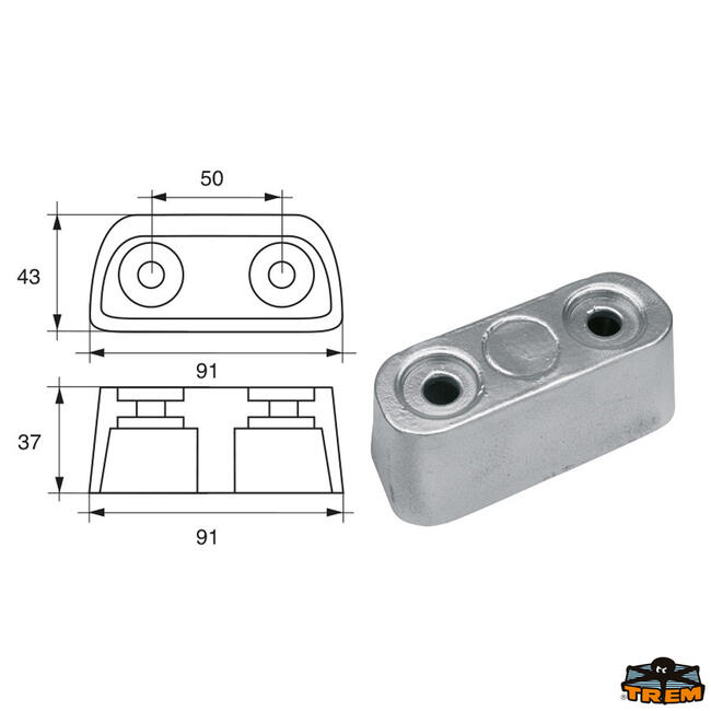 Anodo Per Motori Bombardier Johnson-evinrude-omc Articolo Polipodio Om019