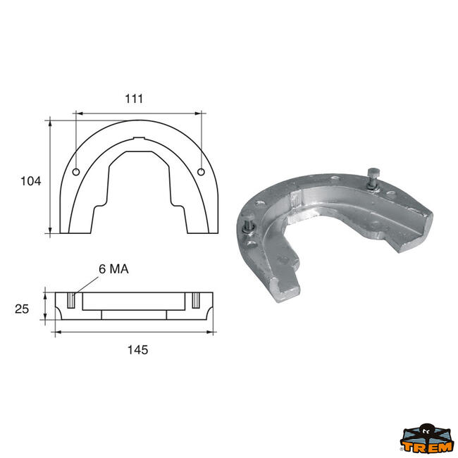 Anodo Per Motori Bombardier Johnson-evinrude-omc Articolo Polipodio Om007