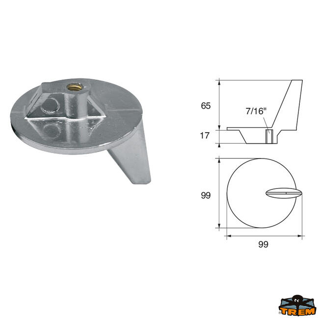 Anodo Per Motori Mercury-mercruiser Articolo Polipodio Me015