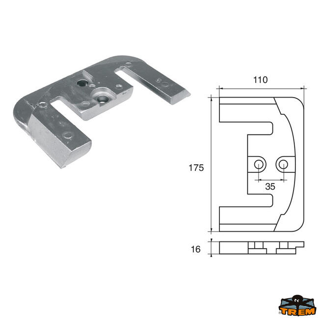 Anodo Per Motori Mercury-mercruiser Articolo Polipodio Me014