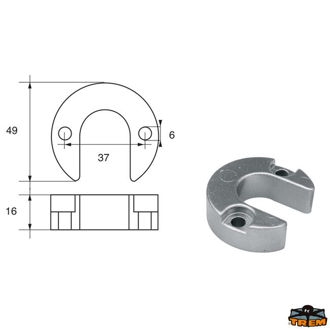 Anodo Per Motori Mercury-mercruiser Articolo Polipodio Me017