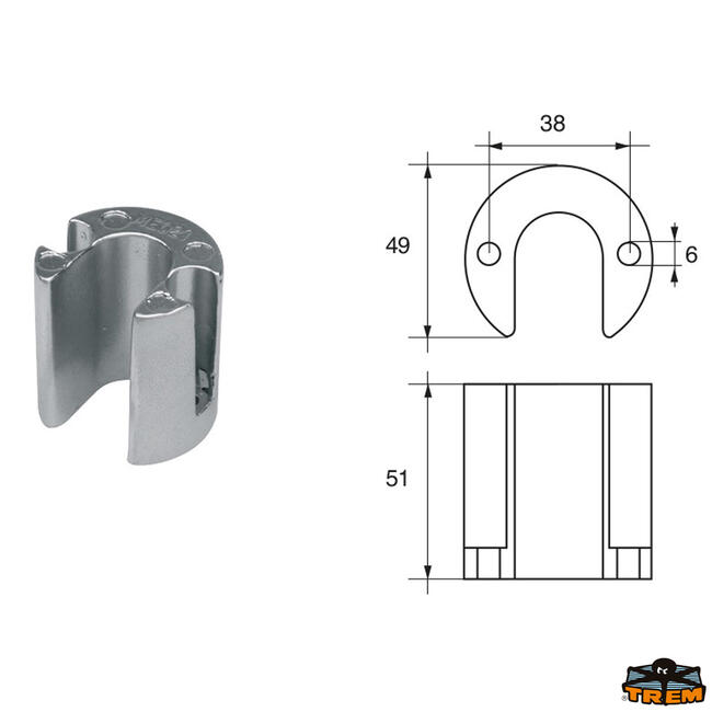 Anodo Per Motori Mercury-mercruiser Articolo Polipodio Me021