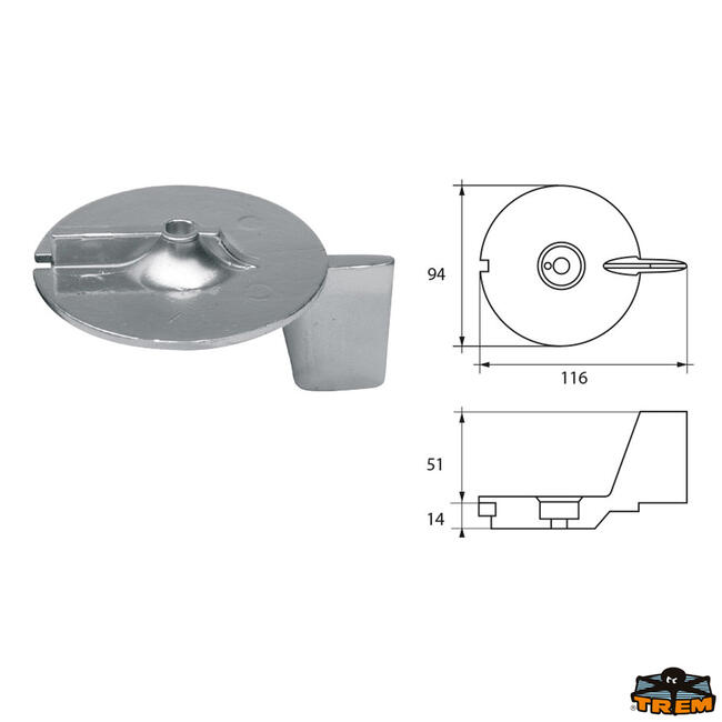 Anodo Per Motori Mercury-mercruiser Articolo Polipodio Me004