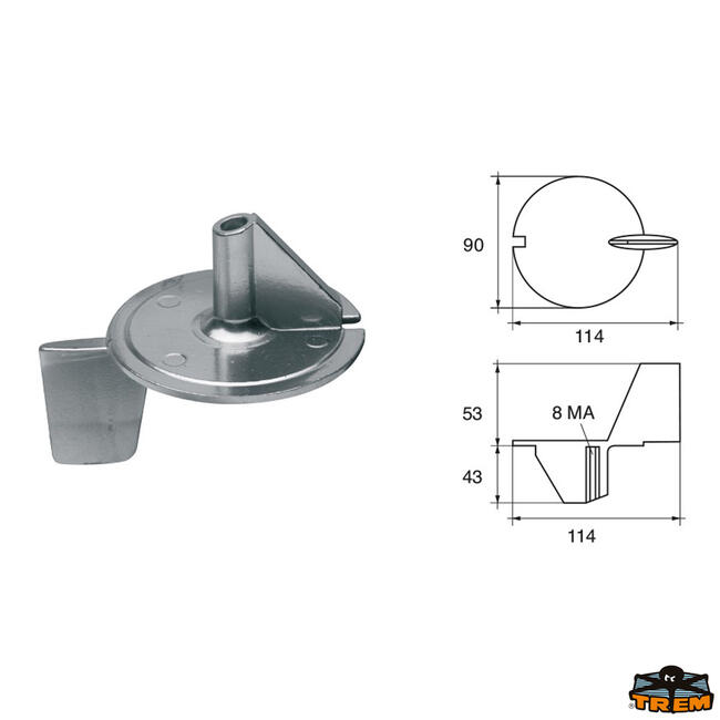 Anodo Per Motori Mercury-mercruiser Articolo Polipodio Me005