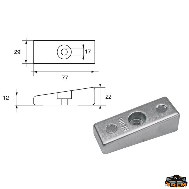 Anodo Per Motori Mercury-mercruiser Articolo Polipodio Me018