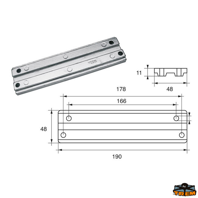 Anodo Per Motori Mercury-mercruiser Articolo Polipodio Me011