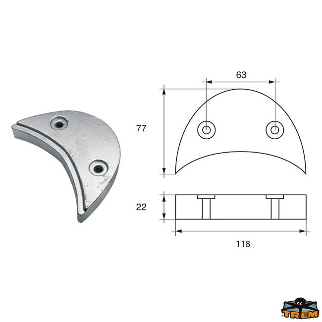 Anodo Per Motori Bombardier Johnson-evinrude-omc Articolo Polipodio Om003