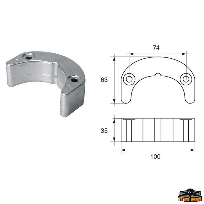 Anodo Per Motori Bombardier Johnson-evinrude-omc Articolo Polipodio Om002